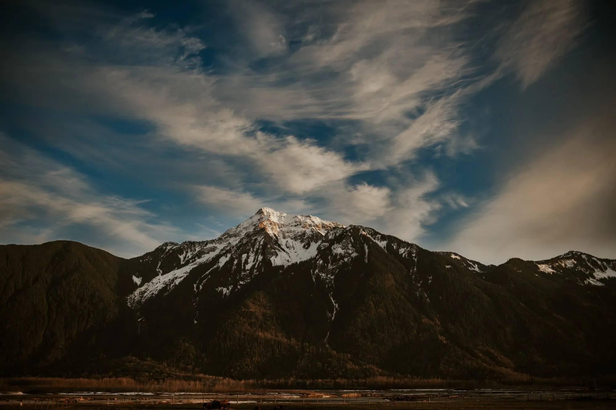 Mount Cheam on a cloudy day