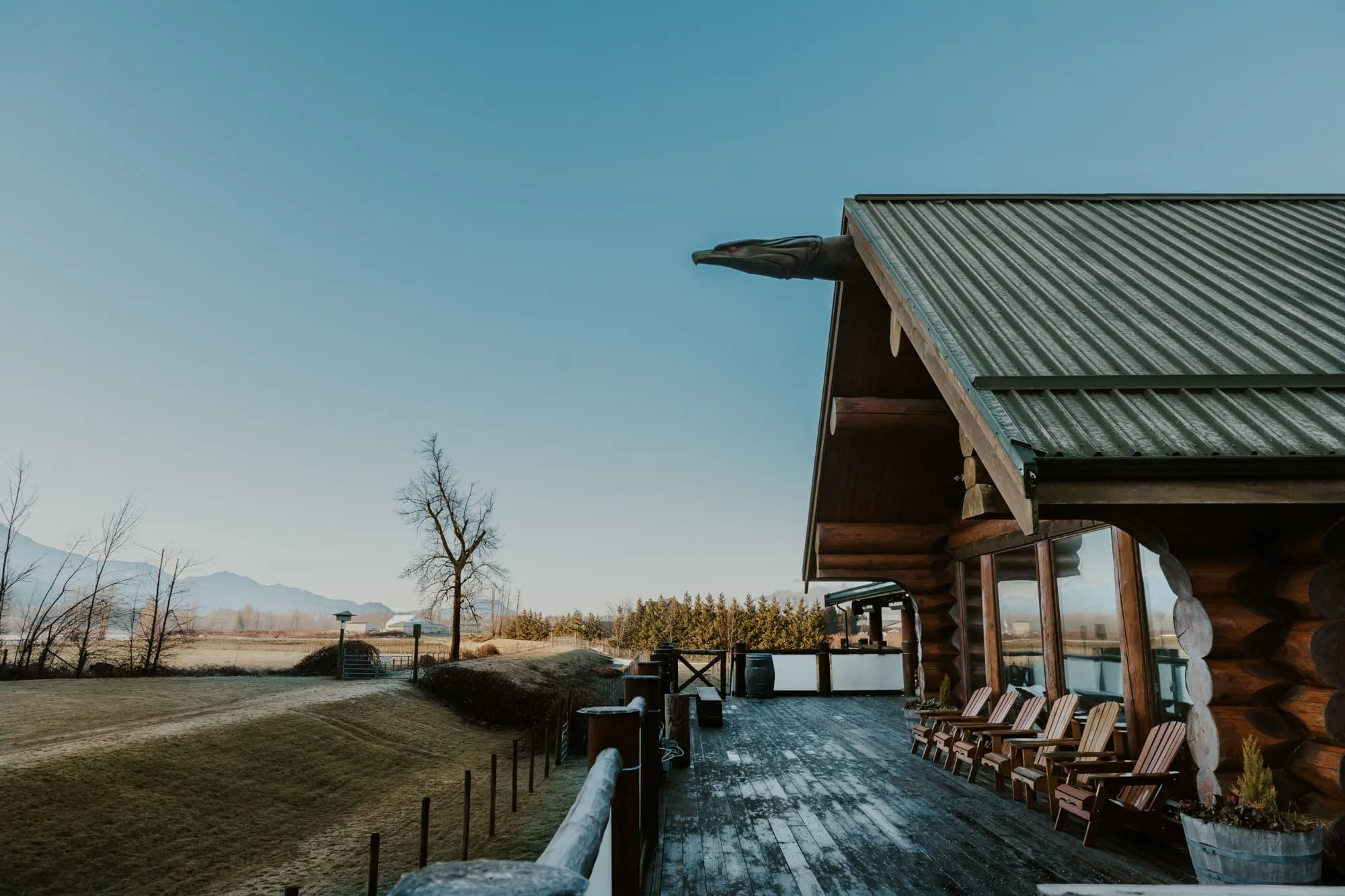 a wooden lodge