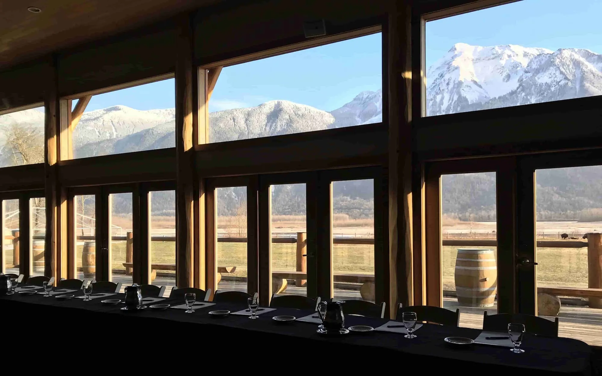 a meeting hall set up