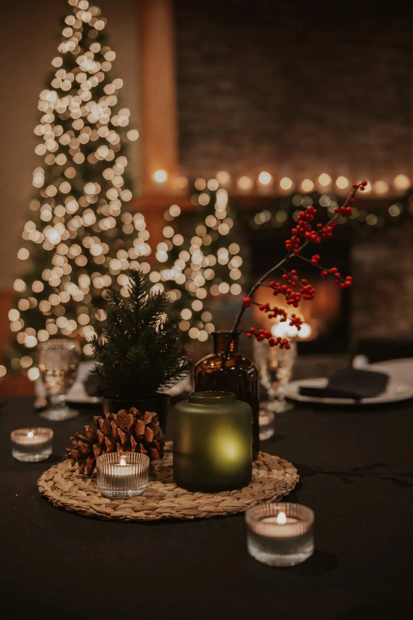 A Christmas centerpiece at the Fraser River Lodge for a holiday event