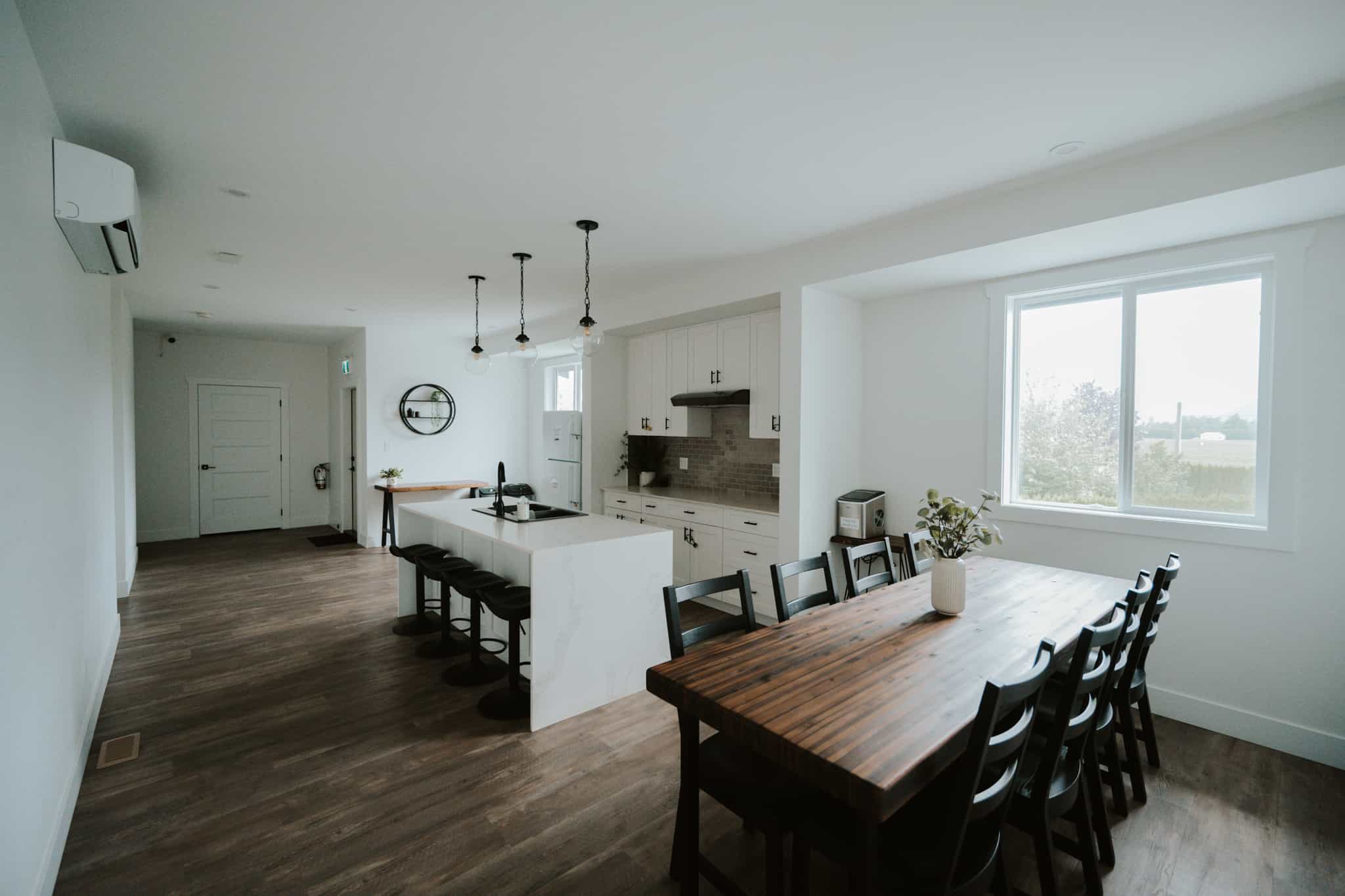 A snow capped mountain at sunset