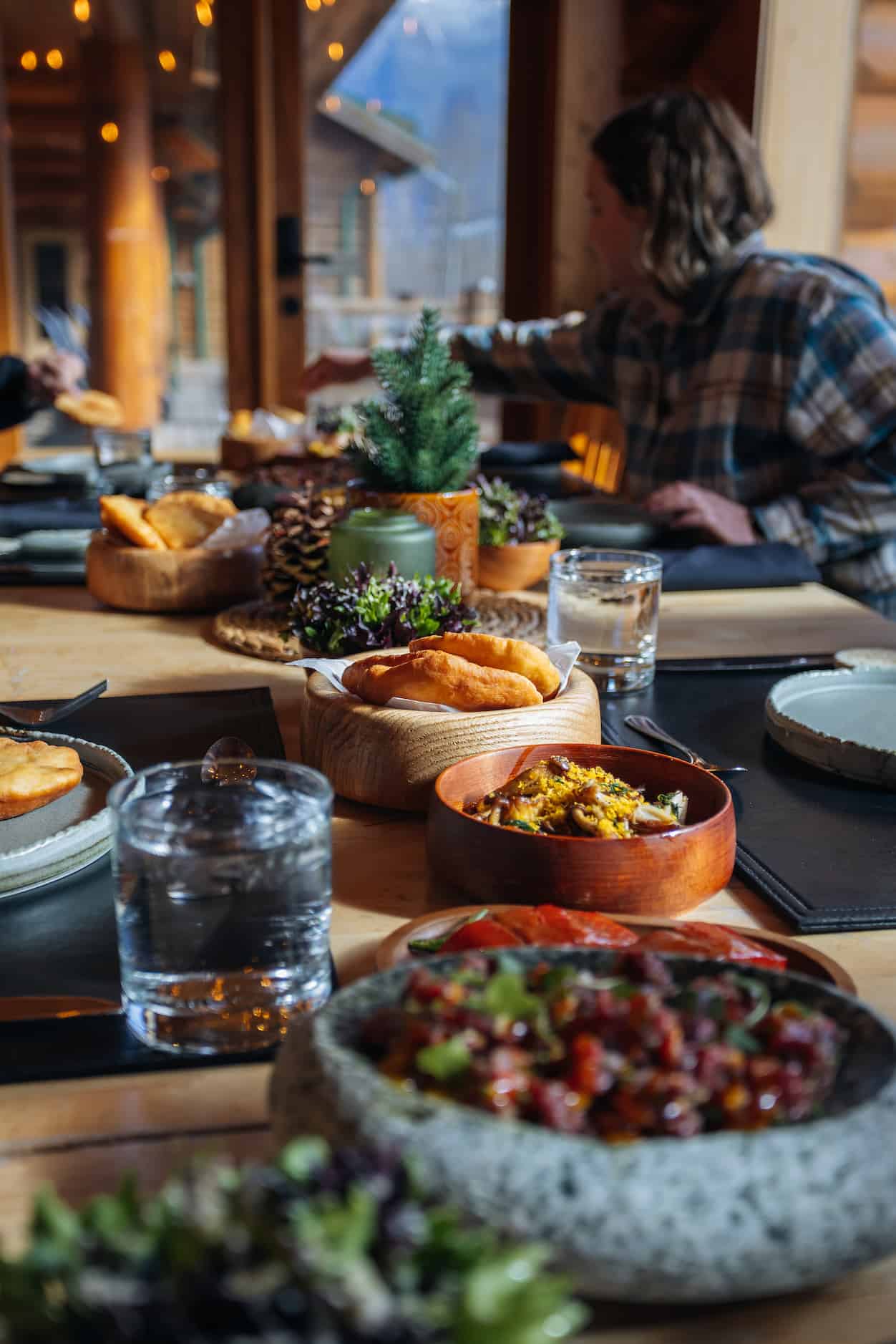 A gourmet meal at the Fraser River Lodge