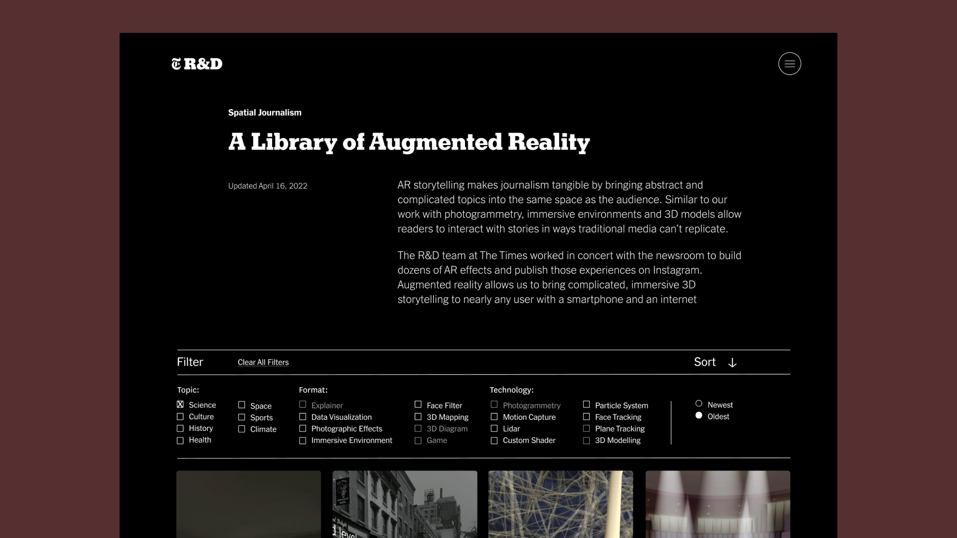 NYT R&D AR Storytelling 