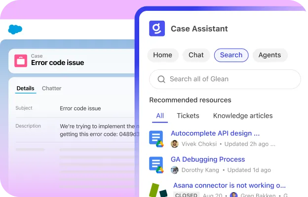Service Cloud Glean Feature Screenshot 1