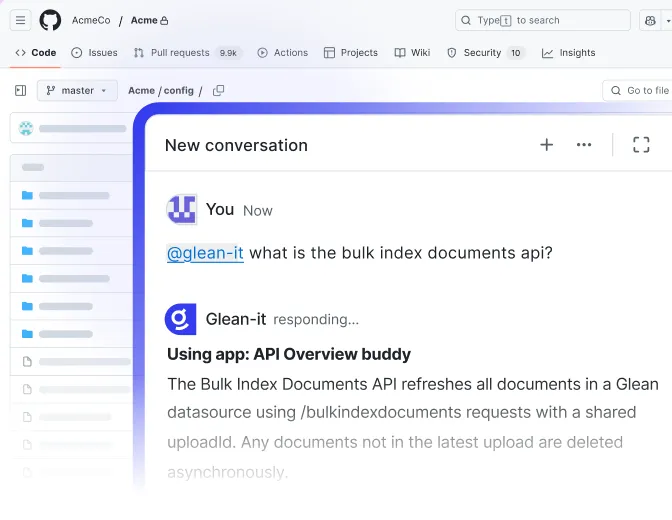 Access internal knowledge directly in GitHub Copilot. - Mobile