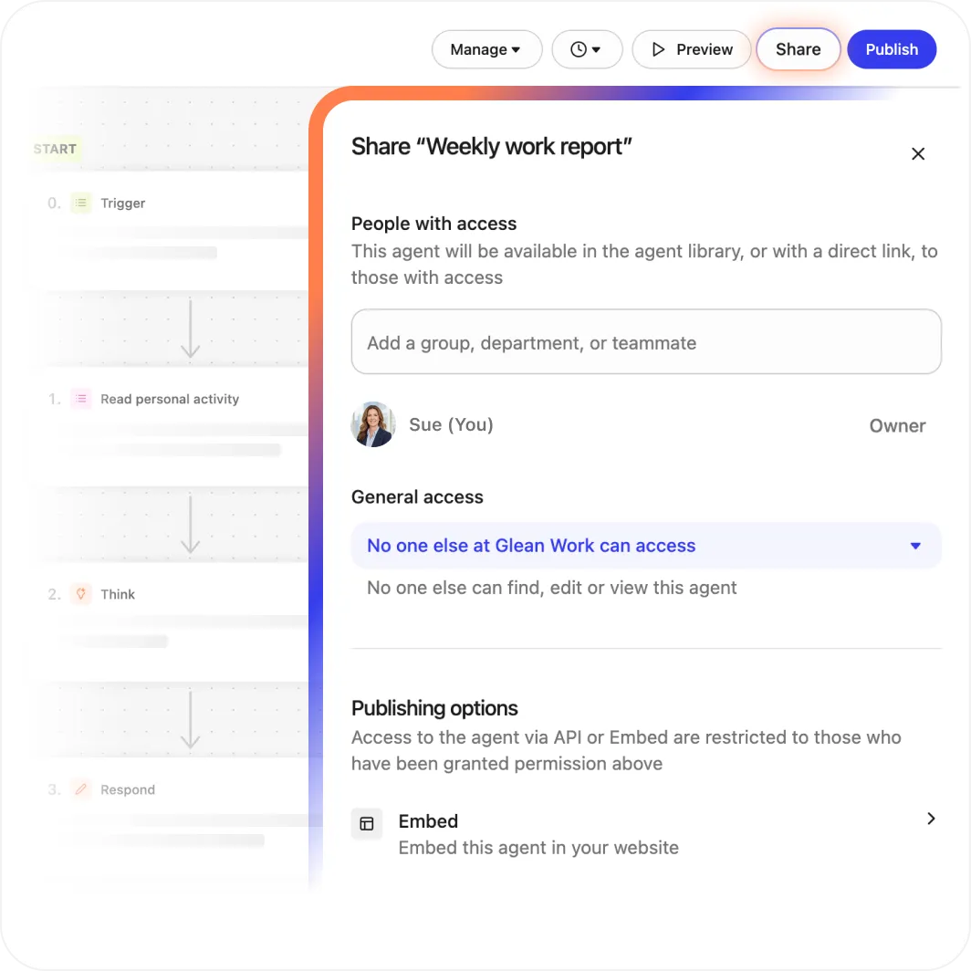 Manage agent sharing across your organization.