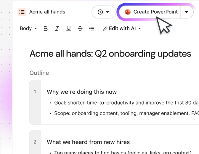 Turn messy inputs into clear slides - Mobile