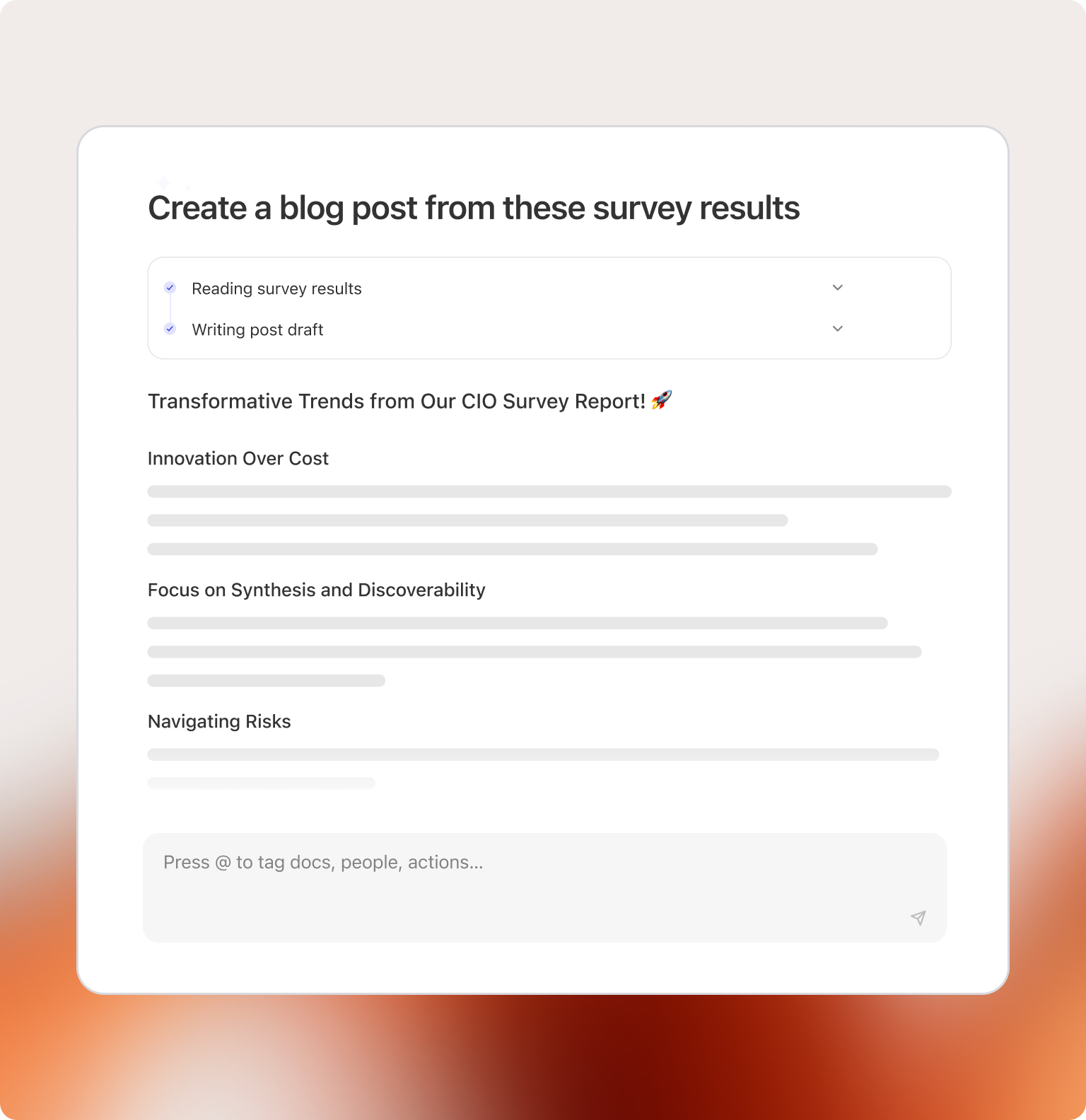 Generate enterprise search product visual