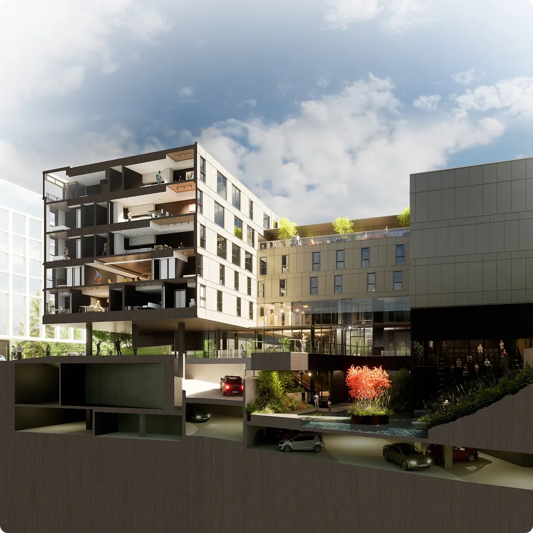 Architectural image of Menno Hall