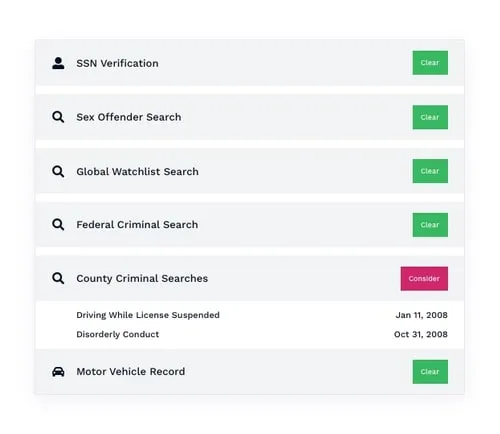 a background check for a candidate
