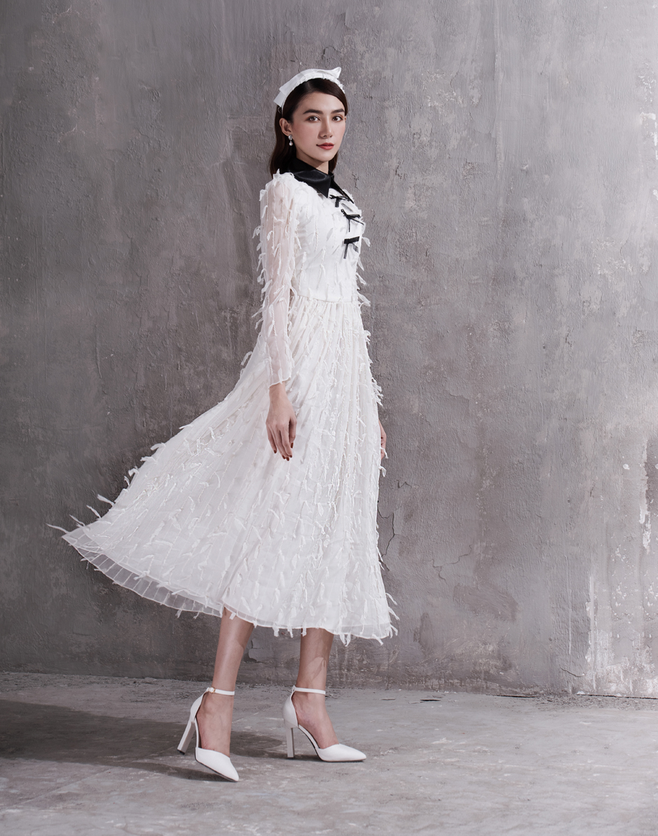 WHITE DANDELION DRESS