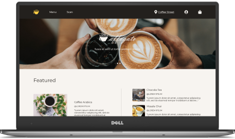 Mockup of desktop homepage