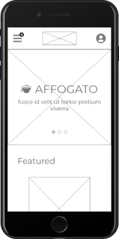Wireframe of mobile homepage