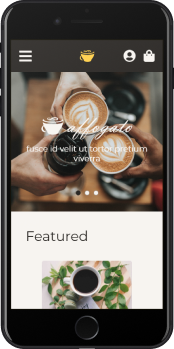 Mockup of mobile homepage