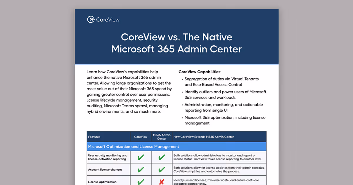 CoreView vs. The Native Microsoft 365 Admin Center