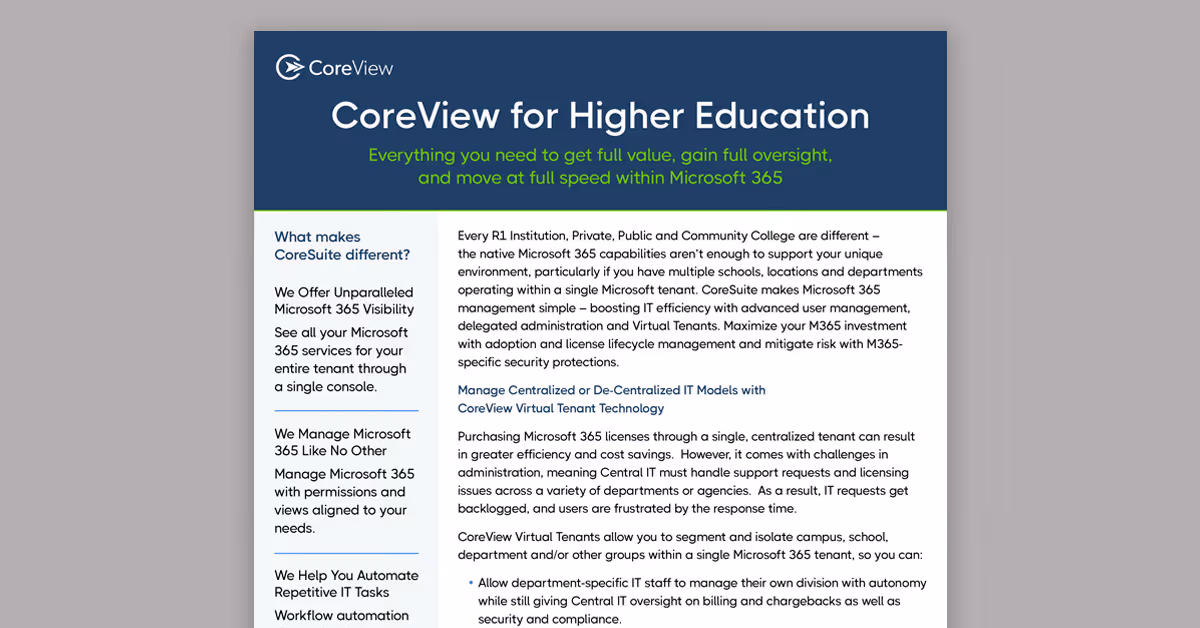 CoreView for Higher Education