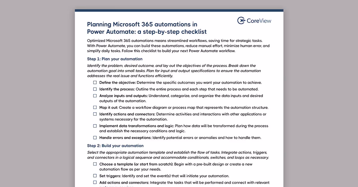 Planning Microsoft 365 automations in Power Automate: a step-by-step checklist