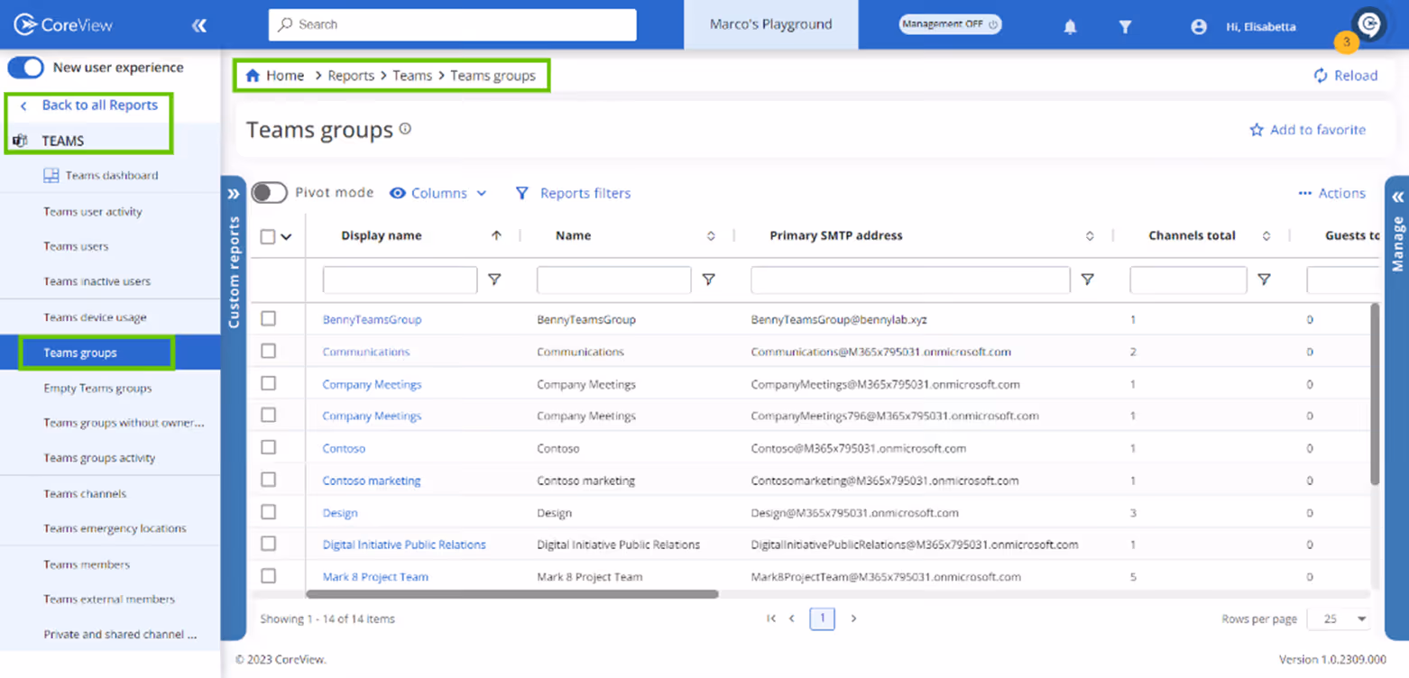 Private Channel Creation using Coreview