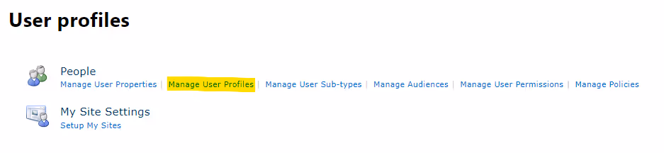 User Profiles screen