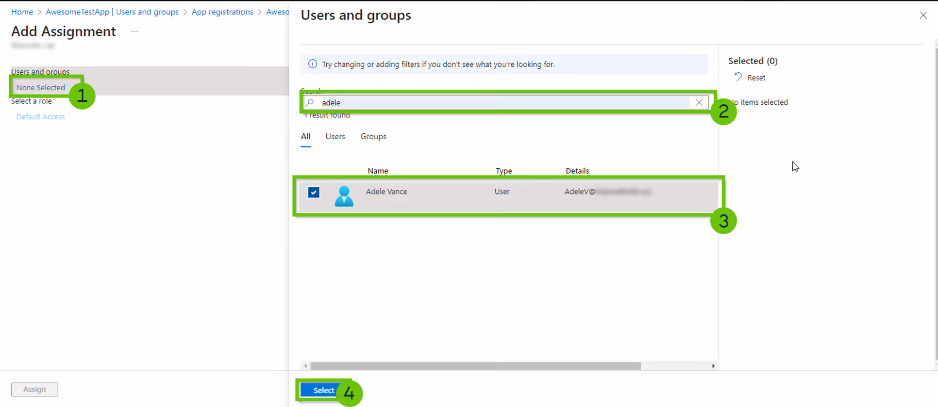 Permission user and groups screen