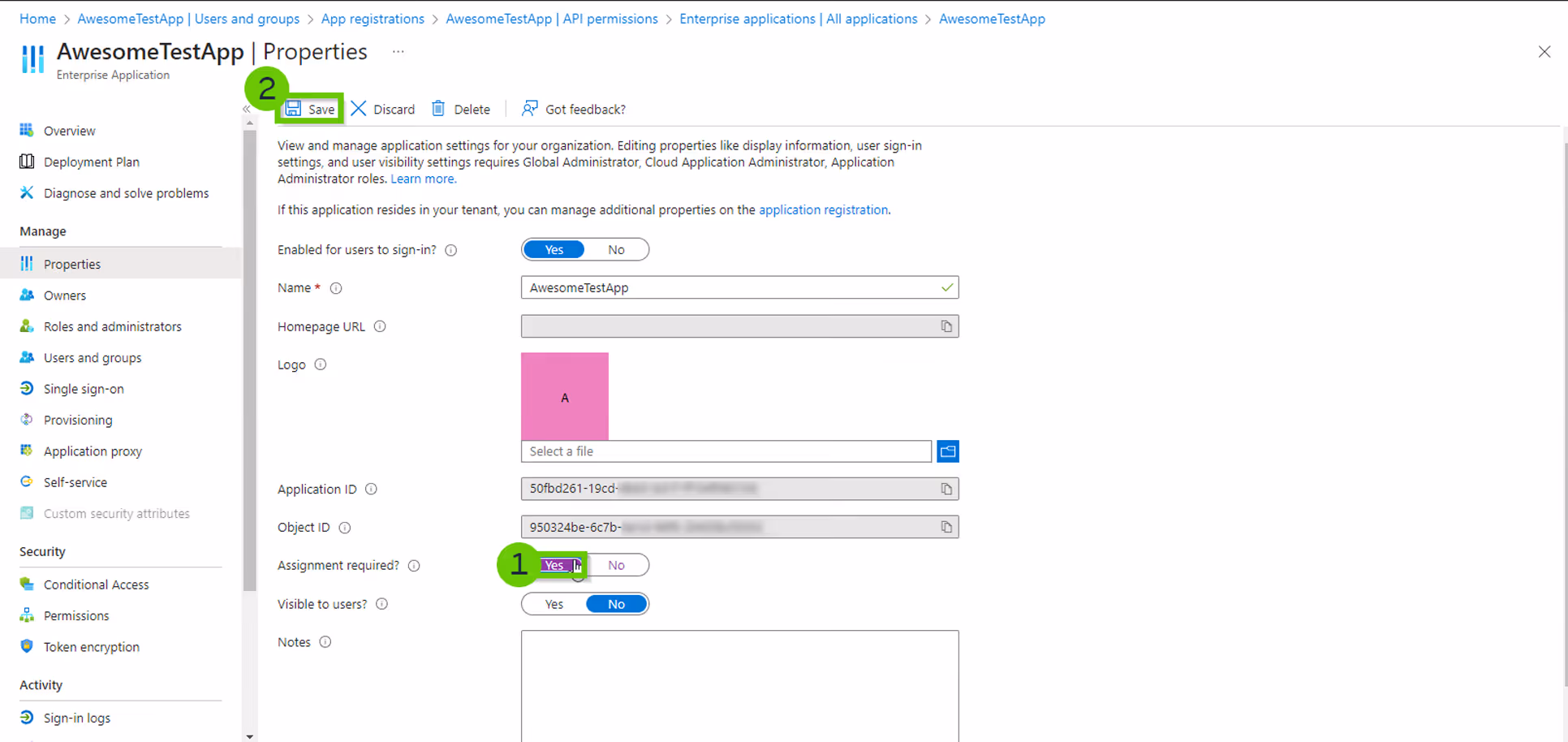 Assignement required screen