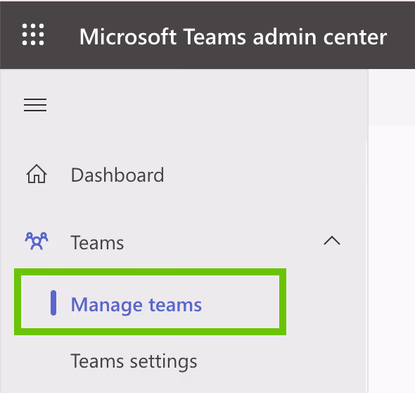 Teams Admin Center Screen