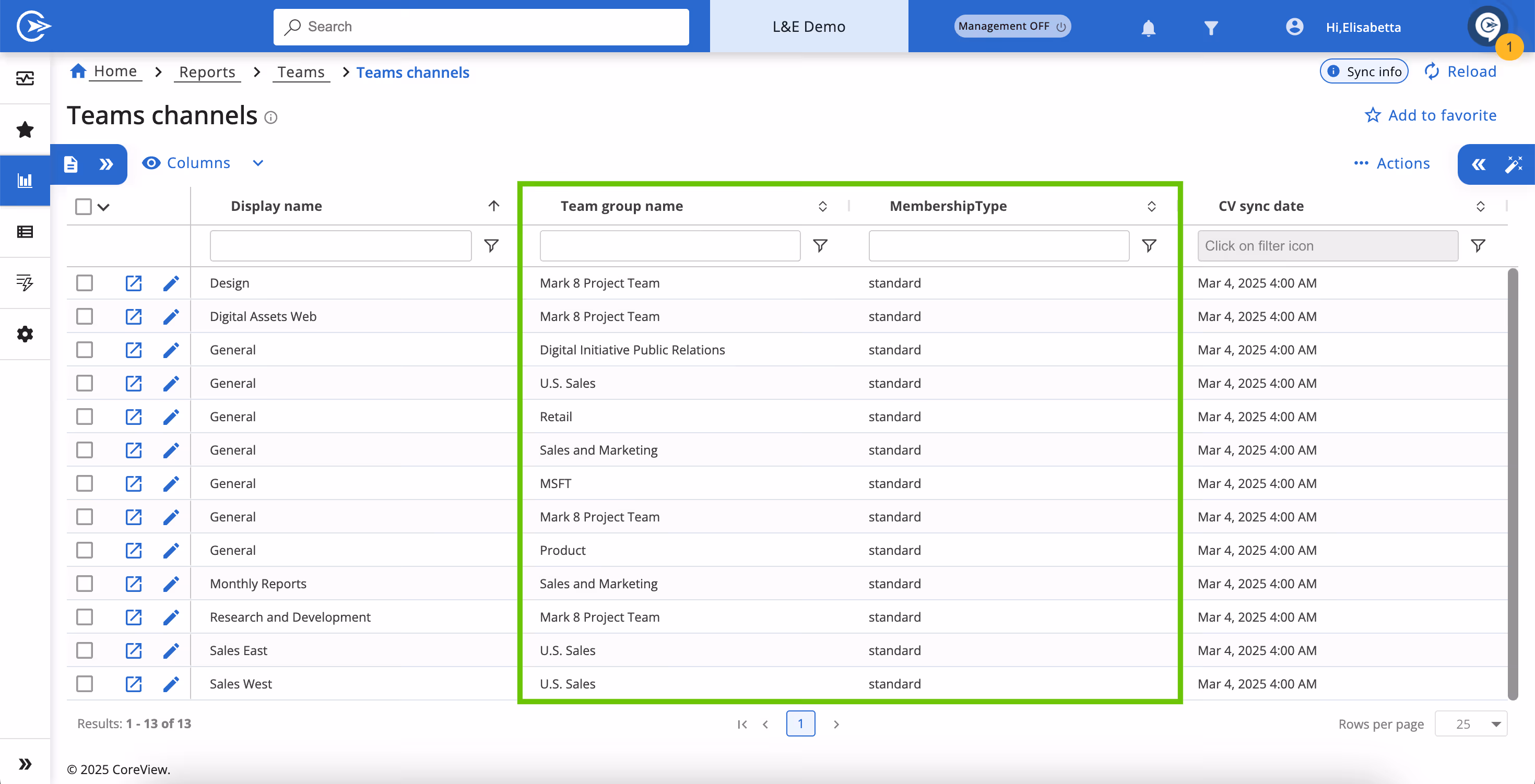 Membership Types Screen