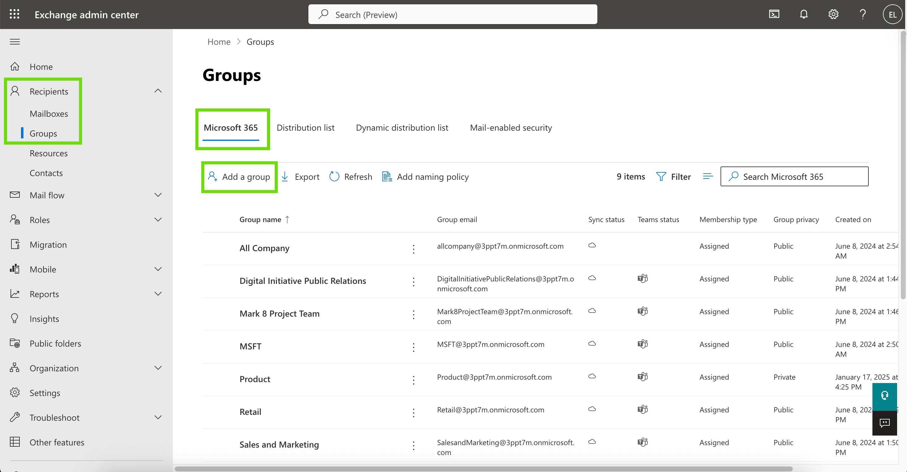 Step-by-Step: Creating a Microsoft 365 Group in Exchange Admin Center