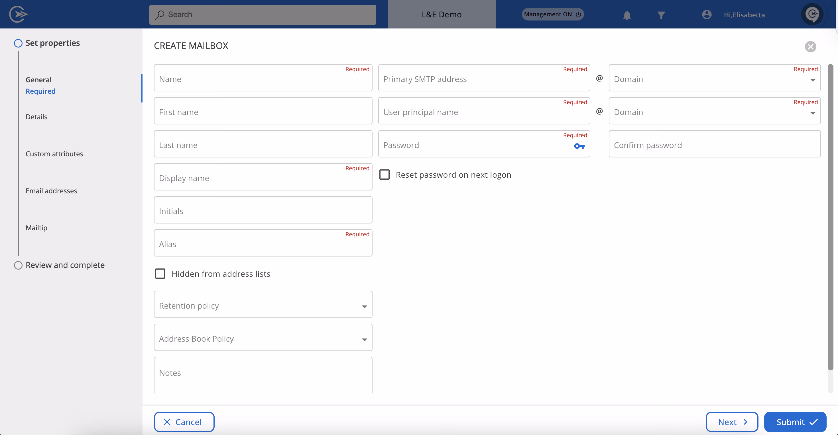 Fill out required fields form