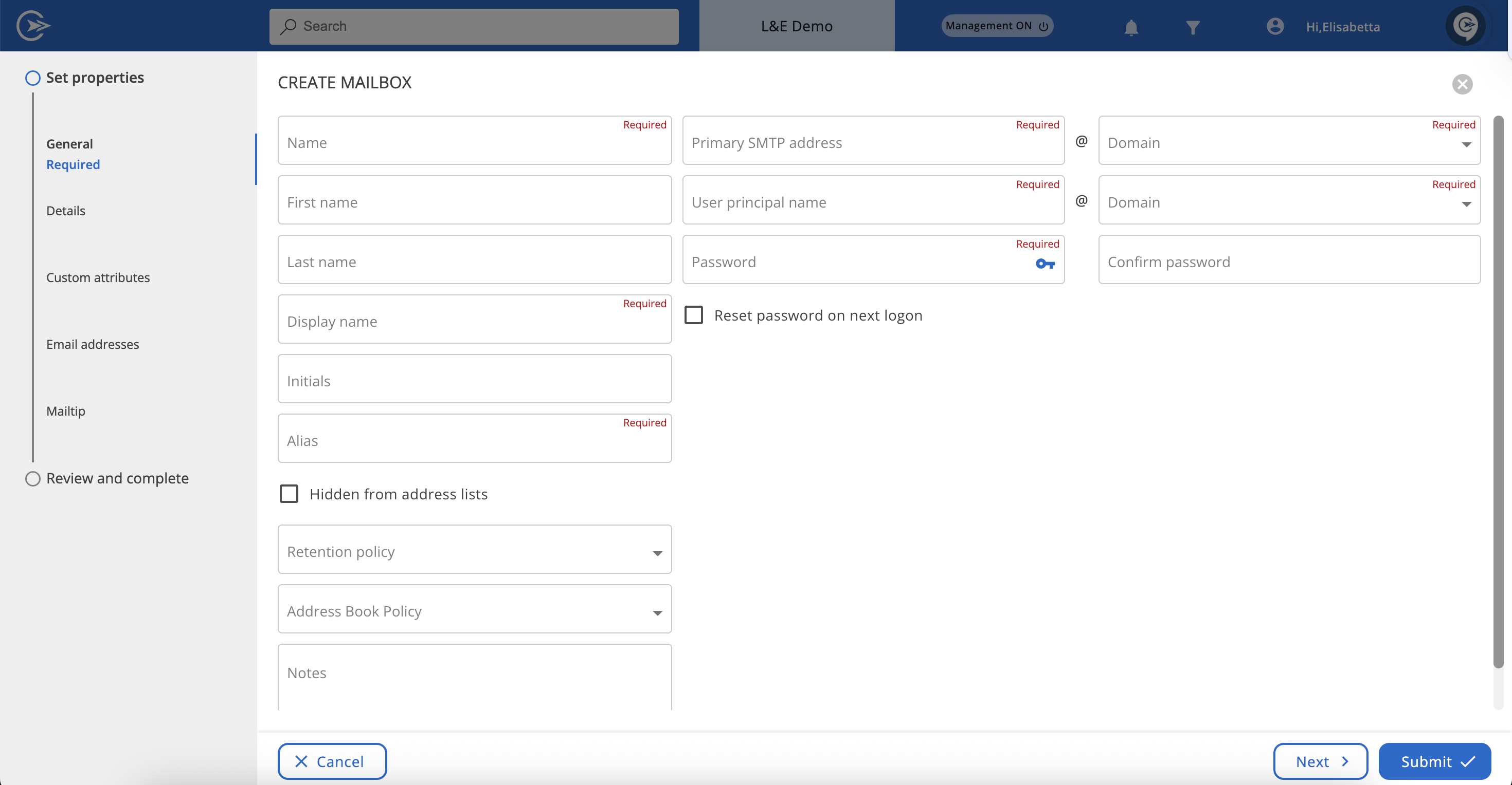 Fill out required fields form