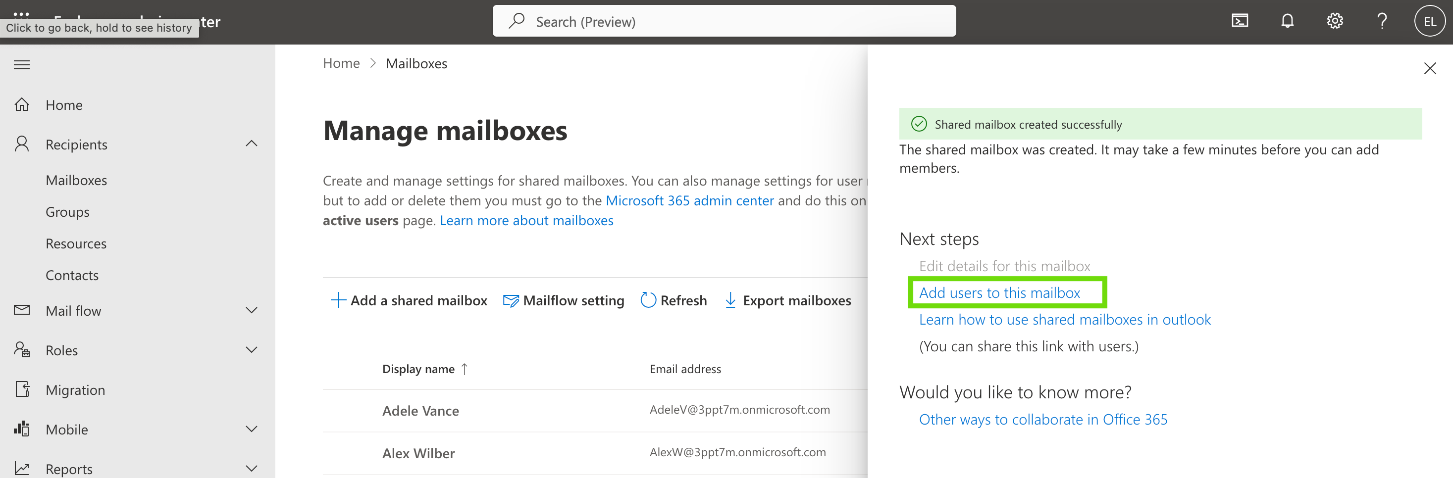Add users to this mailbox