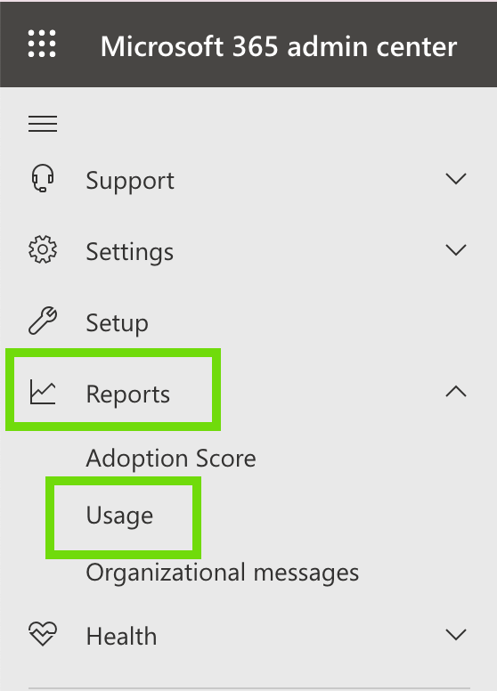 Usage dropdown screen