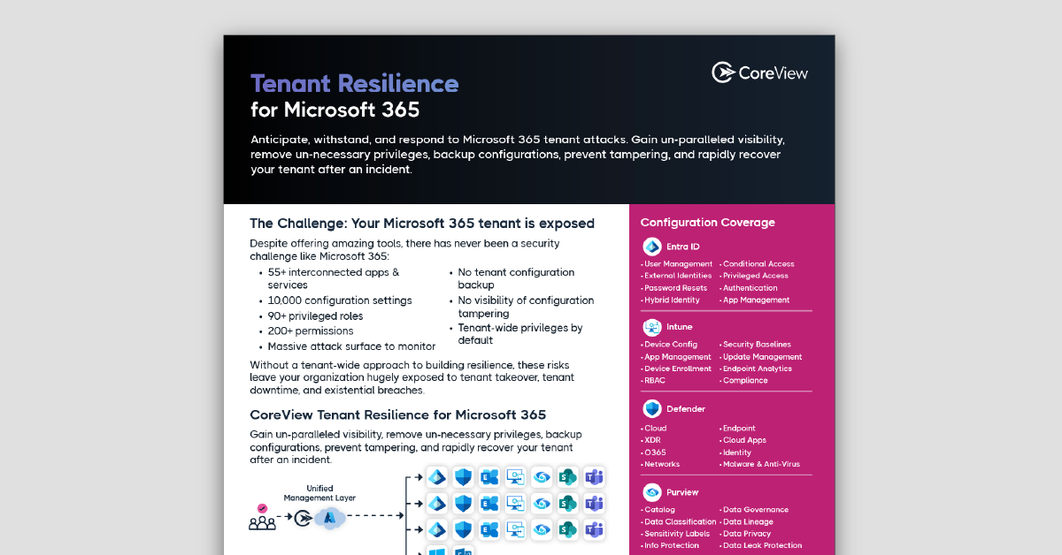 Tenant Resilience for Microsoft 365