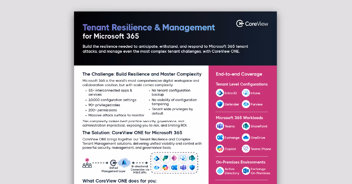 Tenant Resilience & Management for Microsoft 365