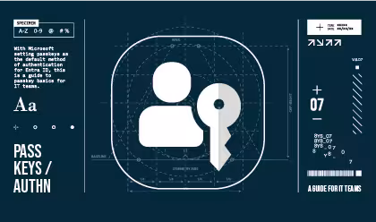 Symbol of a person and a key sat within a graphical interface
