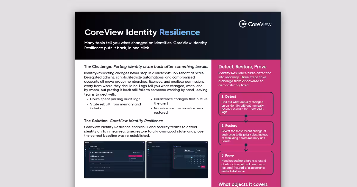 CoreView Identity Resilience