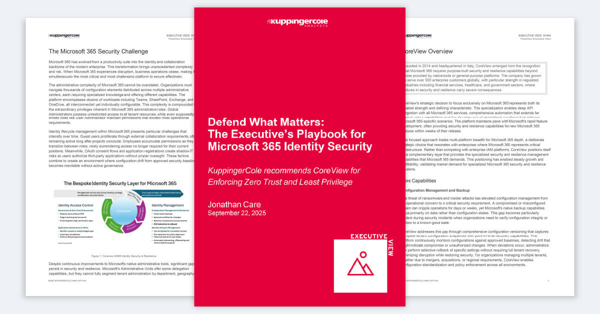 The KuppingerCole Executive’s Playbook for Microsoft 365 Identity Security