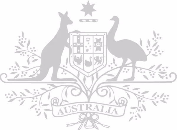 Greyscale image of the Australian government's logo