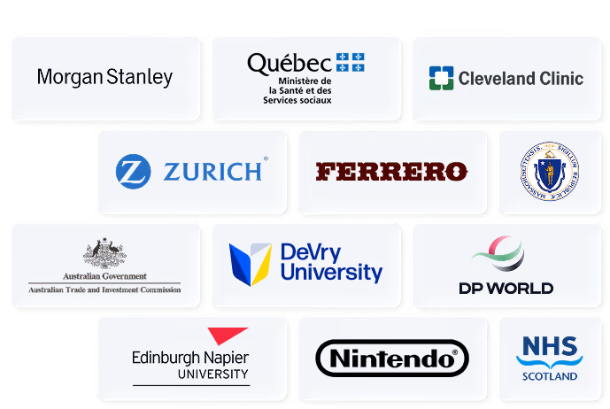Tiles displayed in a brick layout showing the logos of some of CoreView's customers