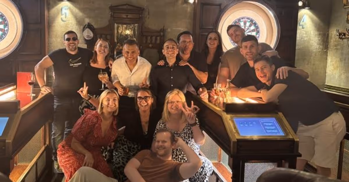 Photo of a group of CoreView staff on a night out