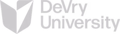 Greyscale image of the DeVry University logo