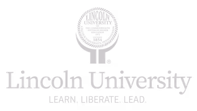 Greyscale image of the Lincoln University logo logo