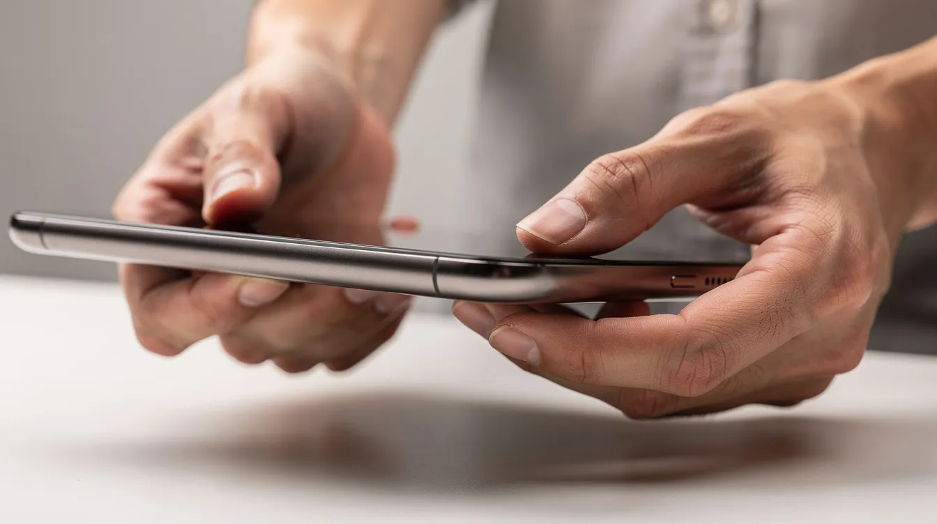 A close-up image shows hands examining a specific product from multiple angles on a well-lit surface, emphasizing important details and features to aid online shoppers in making informed purchase decisions. The focus on the product highlights its quality and unique selling points, enhancing the overall product detail page experience.