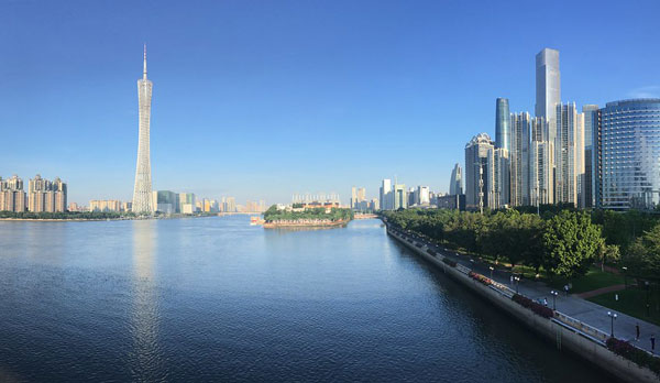 canton tower waterline view