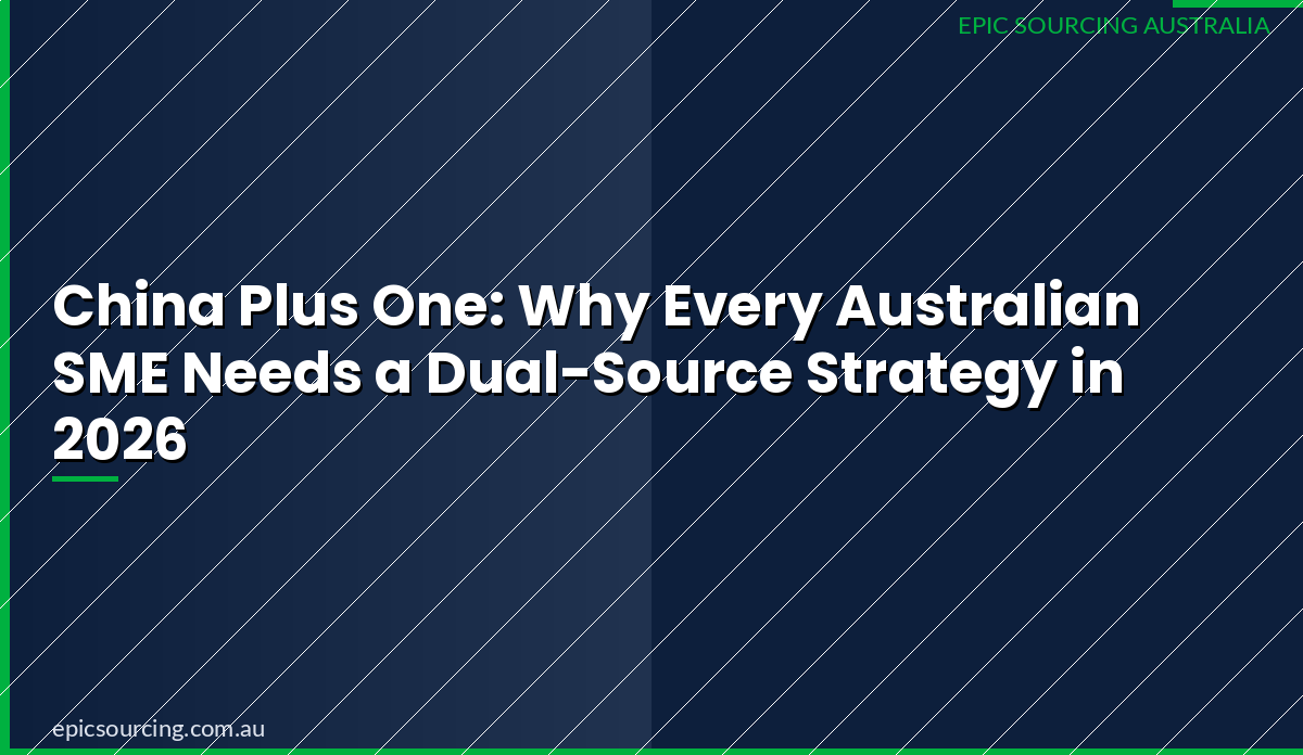 China Plus One: Why Every Australian SME Needs a Dual-Source Strategy in 2026
