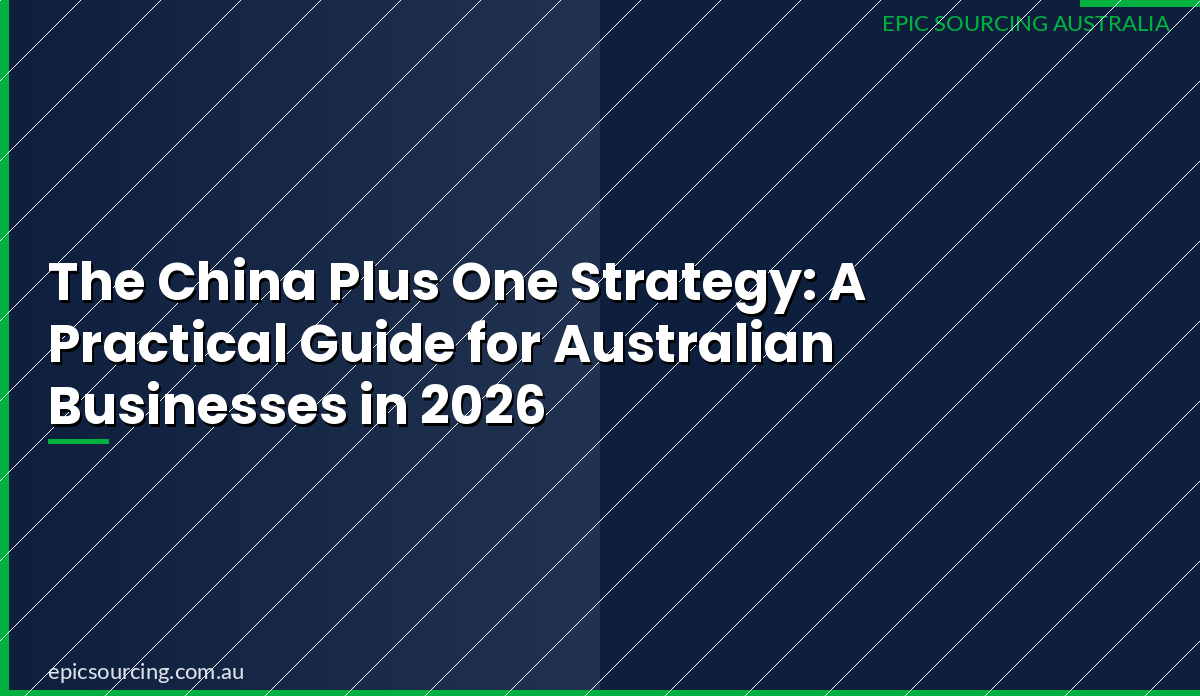 The China Plus One Strategy: A Practical Guide for Australian Businesses in 2026