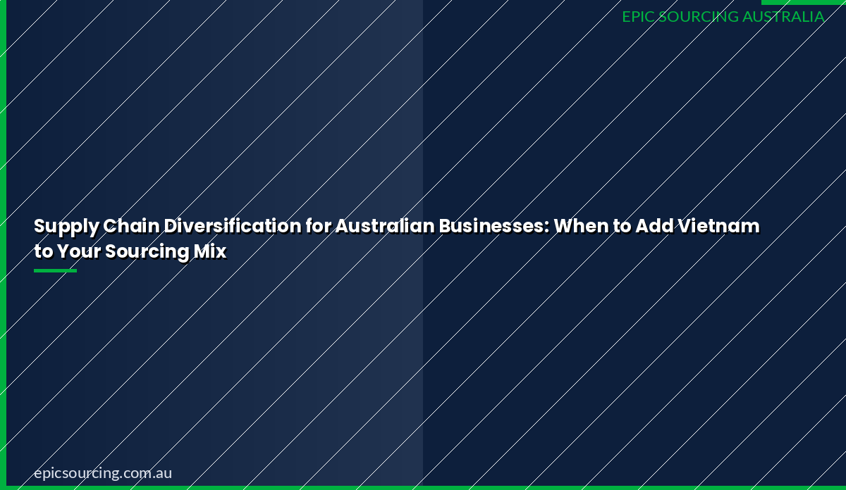 Supply Chain Diversification for Australian Businesses: When to Add Vietnam to Your Sourcing Mix