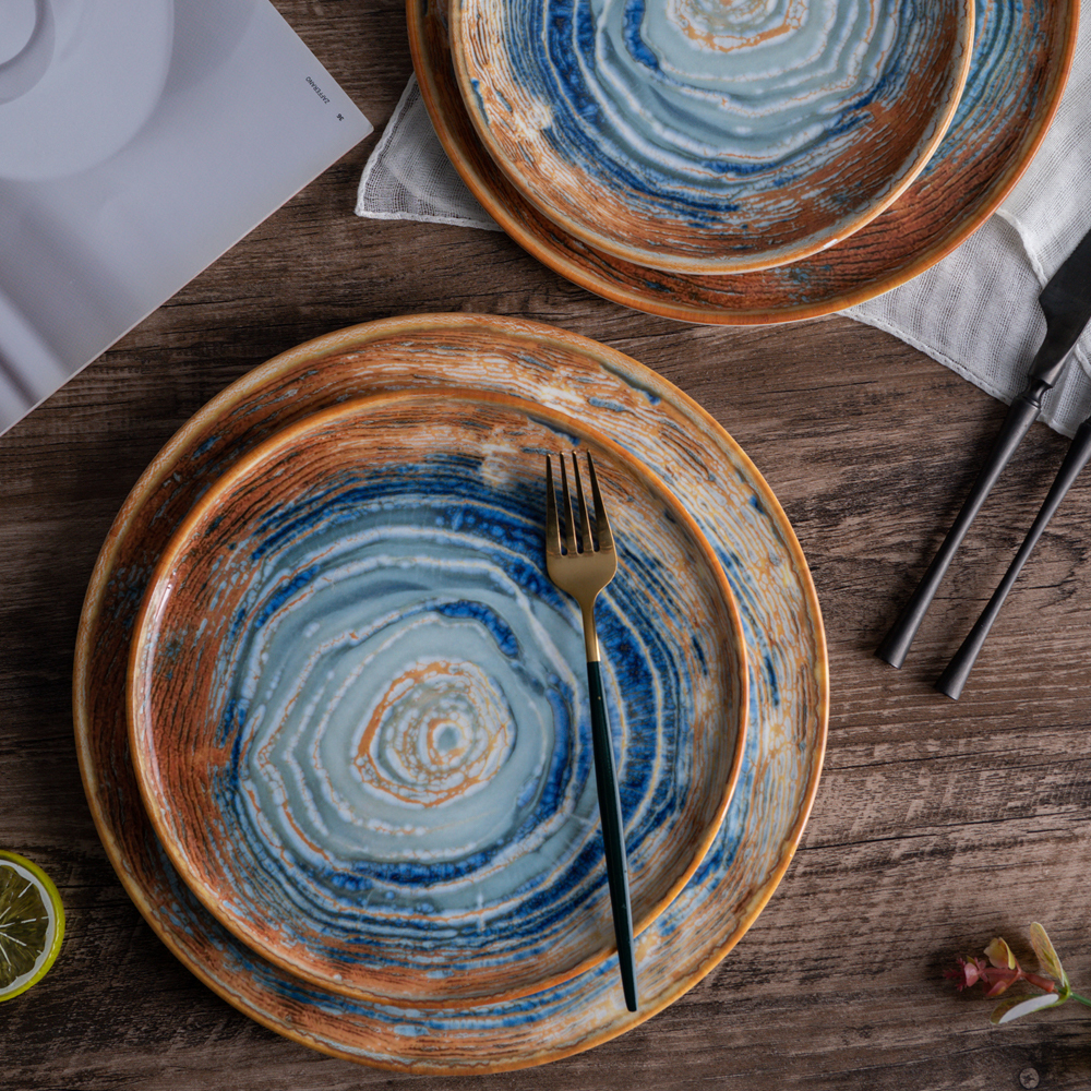 JQY Ceramics Handmade Ceramic Dinner Plates