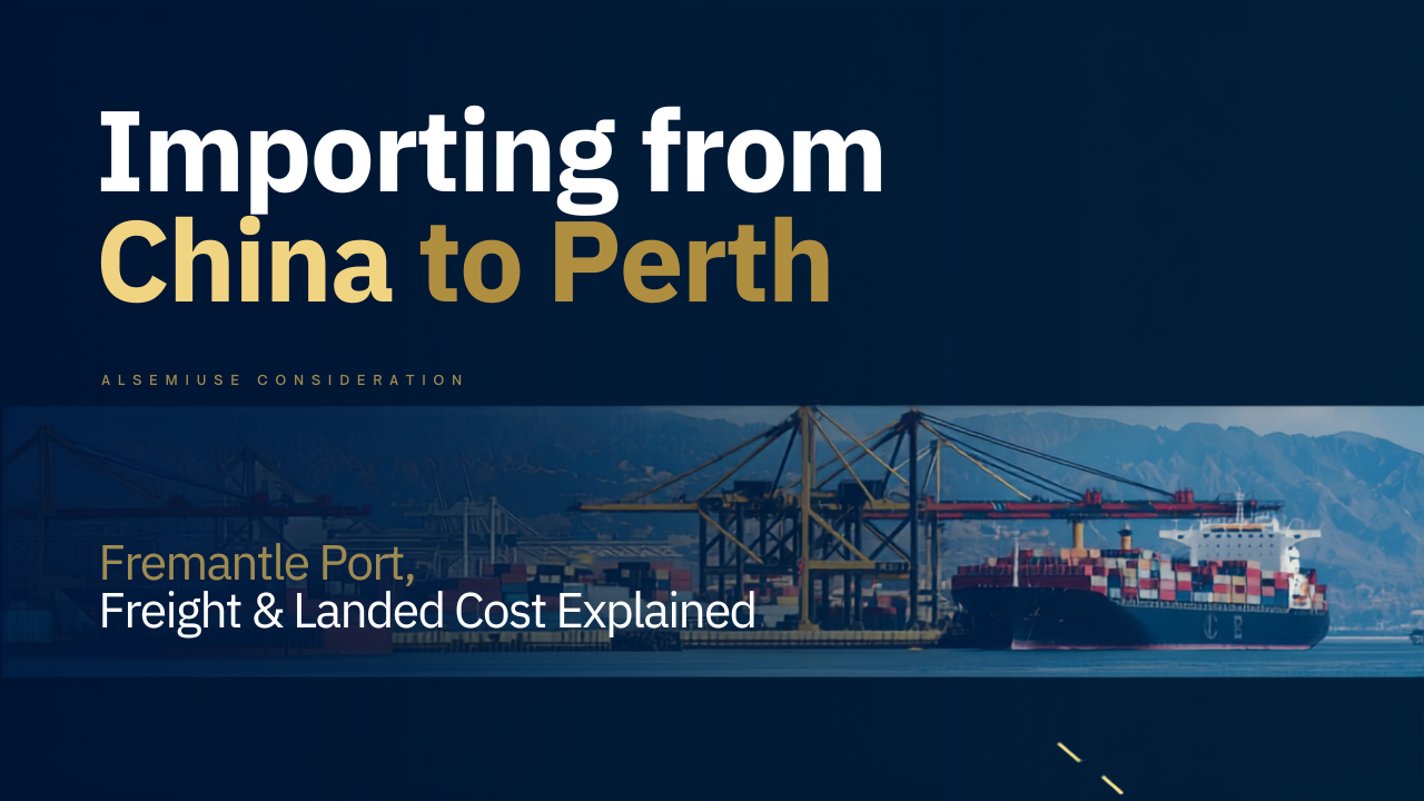 Shipping containers and freight representing importing products from China to Perth, Western Australia