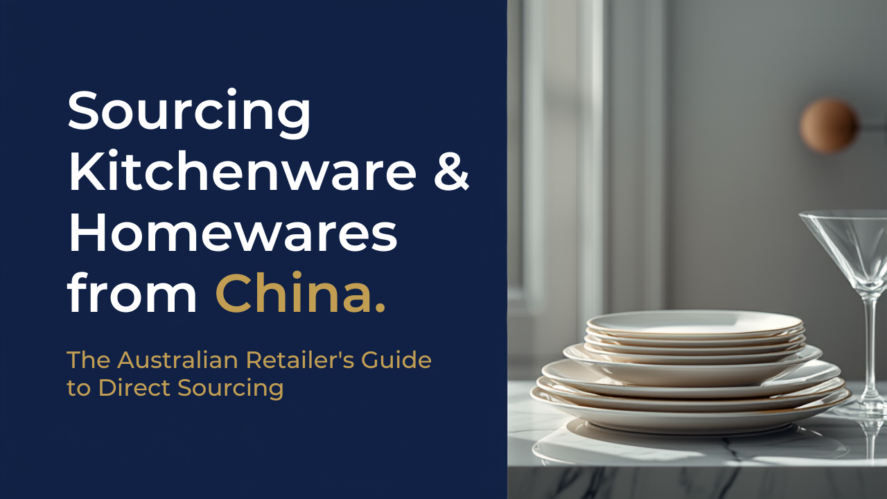 Ceramic dinnerware and kitchen homewares representing sourcing kitchenware from China to Australia